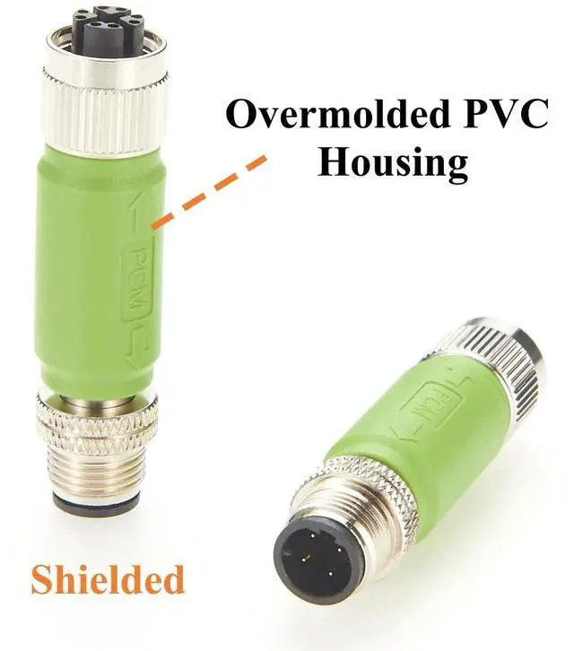 Alt view image 4 of 5 - IP67 M12 D-Code Male to X-Code Female Industrial Ethernet Inline Adapter 100Mbps Cat5e Shielded Connector Compatible with 6GK1901-0DE10-6AA0, for PROFINET, EtherNet/IP, Modbus TCP (2PCS)