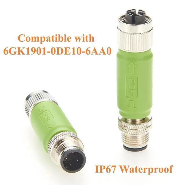 Alt view image 3 of 5 - IP67 M12 D-Code Male to X-Code Female Industrial Ethernet Inline Adapter 100Mbps Cat5e Shielded Connector Compatible with 6GK1901-0DE10-6AA0, for PROFINET, EtherNet/IP, Modbus TCP (2PCS)