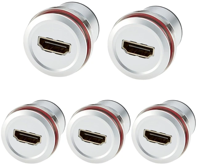 Main image of HDMI 1.4 Flush Panel Mount Adapter 4K@30Hz Female to Female Straight Pass Through Extender Socket Threaded Connector for TV Laptop PC Monitor Projector DVD (5PCS)