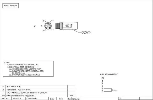 Alt view image 5 of 5 - NMEA 2000 N2k M12 Male Terminator Marine Micro-Change Terminal Resistor with 120 Ohm for Lowrance Simrad B&G Navico & Garmin CAN Bus CANOpen Devicenet (Male)