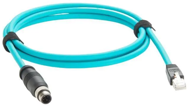 Main image of M12 to RJ45 Cable M12 4Pin D Code to RJ45 Cat6A Industrial Ethernet Cable High Flex Waterproof Shielded GigE Vision Camera Cord for Vision Sensor Profinet Network Switches Control Power (2M/6.6FT)