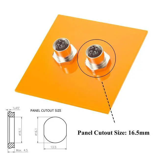 Alt view image 2 of 5 - M12 X-Code 8 Pin Bulkhead Connector 10Gbps Cat6A Ethernet Shielded Female to Female Wall Panel Mount Socket IP67 Waterproof Circular Connector for Industrial Network Automation (2PCS)