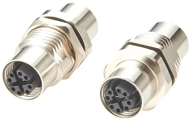 Main image of M12 X-Code 8 Pin Bulkhead Connector 10Gbps Cat6A Ethernet Shielded Female to Female Wall Panel Mount Socket IP67 Waterproof Circular Connector for Industrial Network Automation (2PCS)