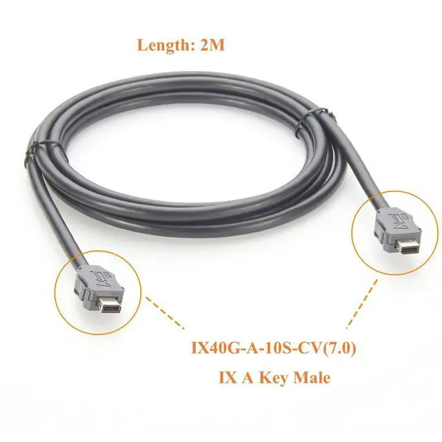Alt view image 2 of 5 - IX Industrial Cat6A Ethernet Cable IX40G-A-10S-CV(7.0) IX A Key to IX A Key 10Gbps Double Shielded SFTP Cable for Industrial Camera Machine Vision Industrial Switches(2M/6.6FT)