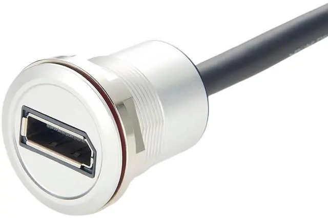 Alt view image 4 of 7 - Displayport 1.2 Male to Female Extension Cable 4K@60Hz DP to DP Flush Dash Panel Mount Converter Pass Through Threaded Fixed Bulkhead Adapter Cord for HDTV HD Digital Audio Video(0.3M/1FT)