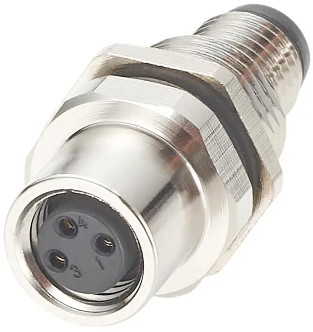 Main image of M8 A-Code 3 Pin Male to Female Bulkhead Connector Straight Industrial Sensor Circular Connector IP67 Shielded Feedthrough Panel Mount Socket Receptacle For Control Cabinet I/O System Automation (1PCS)