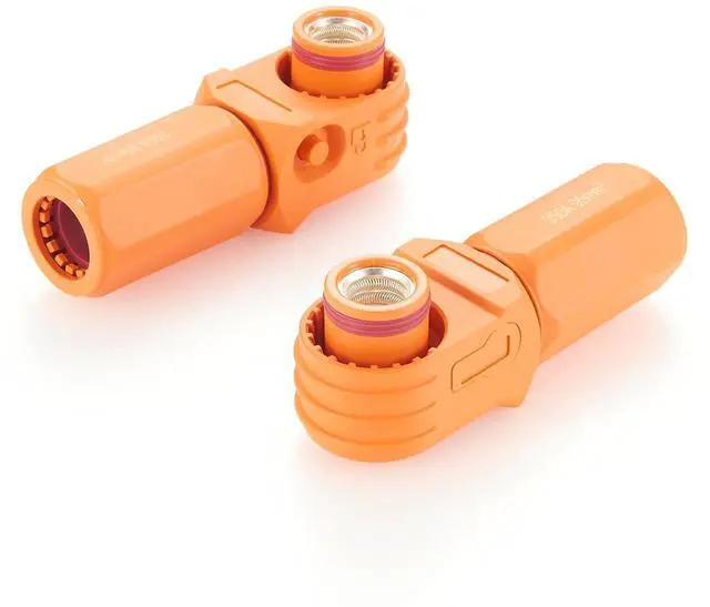 Main image of 90 Degree 12mm 350A 95mm² Single Core Plug for Energy Storage Battery IP67 Waterproof EV Battery Container Connector,1PC (Orange, 350A)