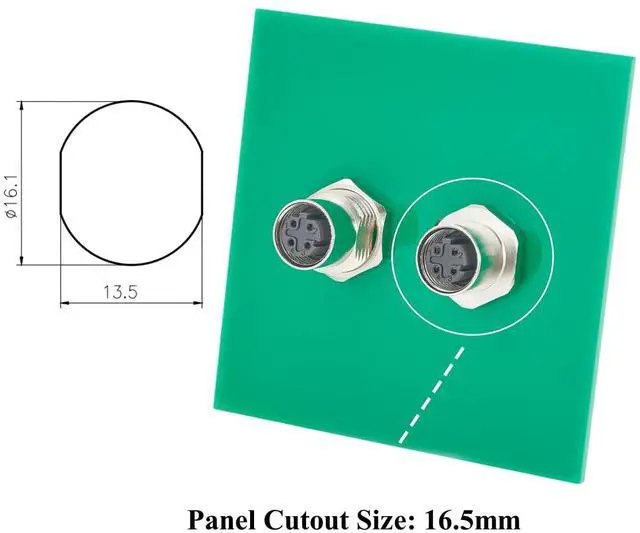 Alt view image 2 of 7 - M12 D Code 4 Pin Bulkhead Connector Profinet IP67 Shielded Female to Female Gender Changer Panel Mount Cat5 Ethernet Circular Connector Socket for EtherCAT Modbus-TCP Sensor PLC (1PCS)