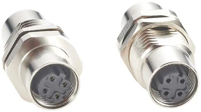 Main image of M12 D Code 4 Pin Bulkhead Connector Profinet IP67 Shielded Female to Female Gender Changer Panel Mount Cat5 Ethernet Circular Connector Socket for EtherCAT Modbus-TCP Sensor PLC (2PCS)