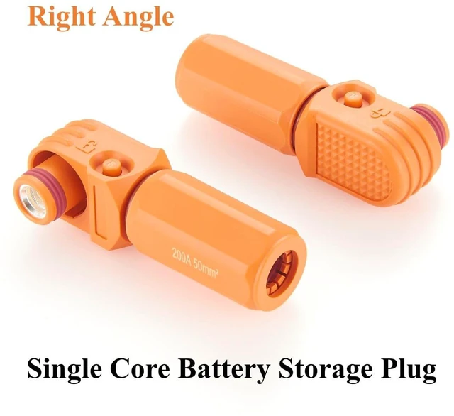 Alt view image 6 of 6 - Right Angle Energy Storage System Power Connector IP67 Waterproof 200A 50mm² Single Core HV Battery Storage Plug,1PC (Orange, 200A)