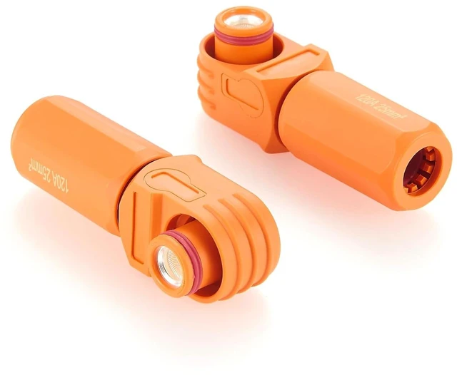 Main image of IP67 Waterproof 25mm² 120A High Voltage High Current Battery Energy Storage Connector Right Angle Single Core Plug,1PC (Orange, 120A)