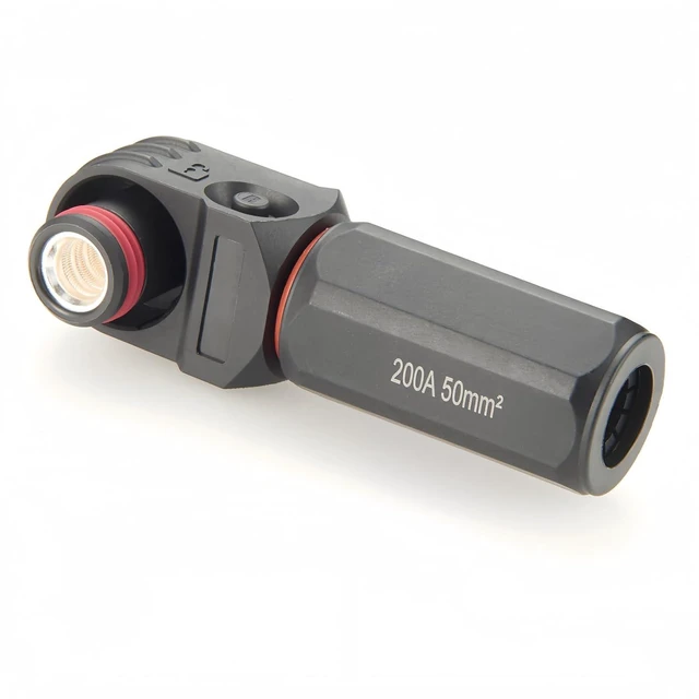 Main image of Right Angle Energy Storage System Power Connector IP67 Waterproof 200A 50mm² Single Core HV Battery Storage Plug,1PC (Black, 200A)