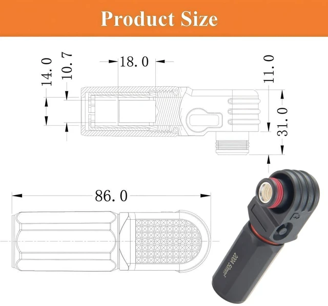 Alt view image 6 of 7 - 1 Set Battery Energy Storage Connector 200A 50mm² High Current HV Connectors Quick Plug Terminal Right Angle Plug and Socket IP67 Waterproof Power Adapter (Black, 200A)