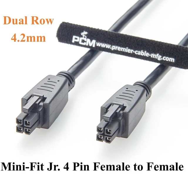 Alt view image 2 of 7 - Mini-Fit Jr. 4.2mm 4 Pin Female to Female Receptacle OTS Overmolded Cable Dual Row 4 Circuits Power & Signal Cable Compatible with 39-01-2040, 2451350420 (5PCS, 2M/6.6FT)