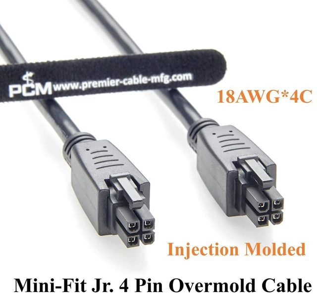 Alt view image 5 of 7 - Mini-Fit Jr. 4.2mm 4 Pin Female to Female Receptacle OTS Overmolded Cable Dual Row 4 Circuits Power & Signal Cable Compatible with 39-01-2040, 2451350420 (5PCS, 2M/6.6FT)