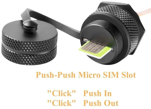 Alt view image 2 of 6 - IP67 Waterproof Micro SIM Extension Cable Panel Mount Male to Female Extender FPC Flex Cable Outdoor Micro SIM Card Slot Socket for Cabinet Chassis Case Frame Envelope (Aluminum Alloy,0.3M/1FT)