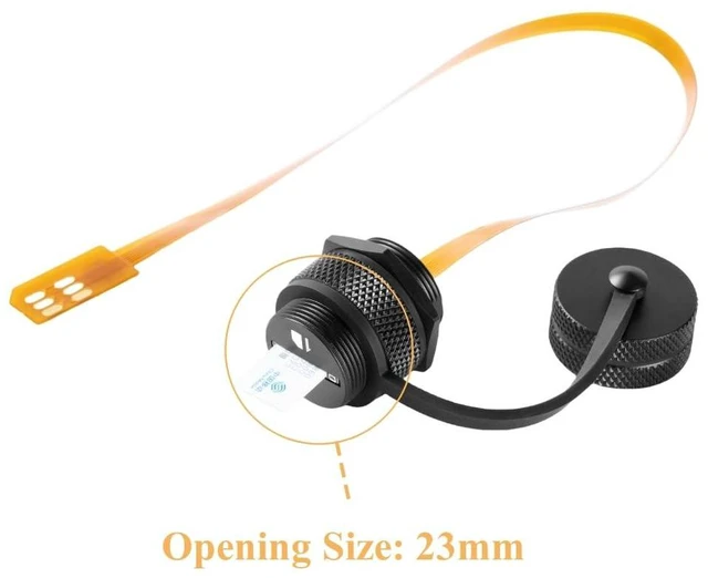 Alt view image 4 of 6 - IP67 Waterproof Micro SIM Extension Cable Panel Mount Male to Female Extender FPC Flex Cable Outdoor Micro SIM Card Slot Socket for Cabinet Chassis Case Frame Envelope (Aluminum Alloy,0.3M/1FT)
