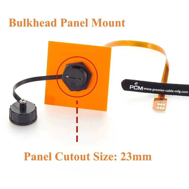 Alt view image 2 of 7 - IP67 Waterproof Micro SIM Extension Cable Panel Mount Male to Female Extender FPC Flex Cable Outdoor Micro SIM Card Slot Socket for Cabinet Chassis Case Frame Envelope (Plastic,0.3M/1FT)