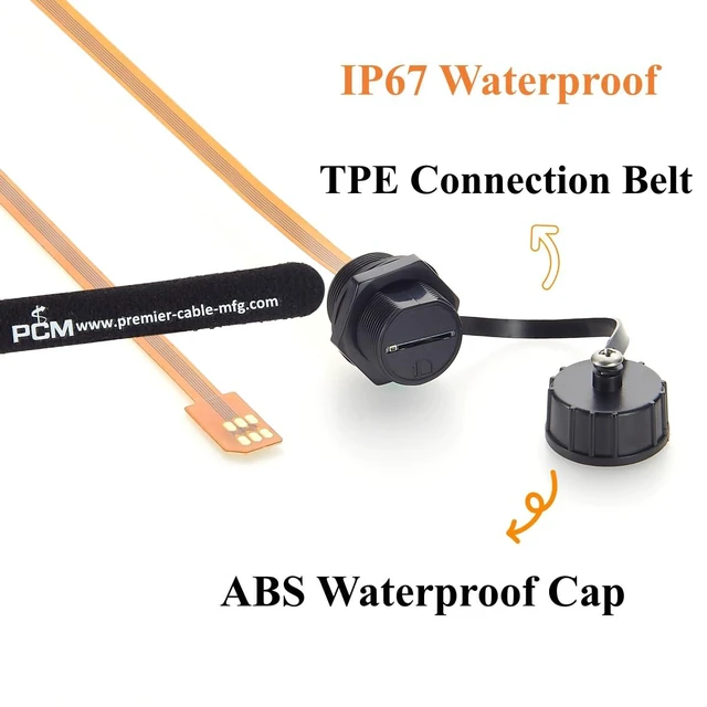 Alt view image 3 of 7 - IP67 Waterproof Micro SIM Extension Cable Panel Mount Male to Female Extender FPC Flex Cable Outdoor Micro SIM Card Slot Socket for Cabinet Chassis Case Frame Envelope (Plastic,0.3M/1FT)