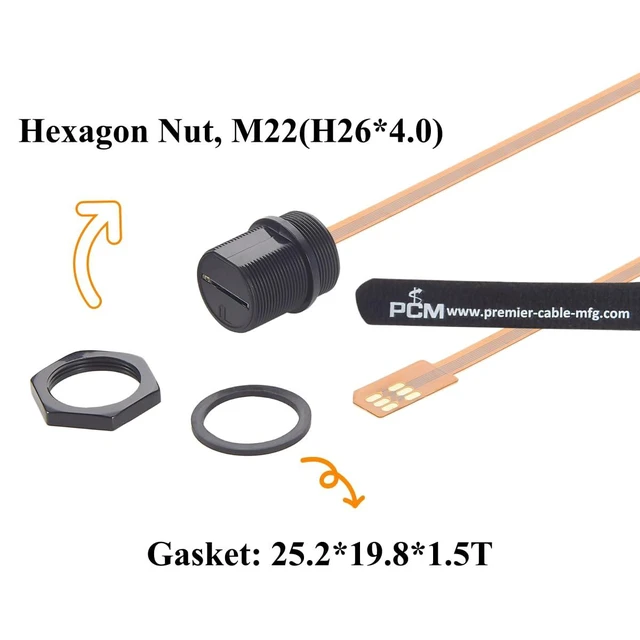 Alt view image 4 of 7 - IP67 Waterproof Micro SIM Extension Cable Panel Mount Male to Female Extender FPC Flex Cable Outdoor Micro SIM Card Slot Socket for Cabinet Chassis Case Frame Envelope (Plastic,0.3M/1FT)