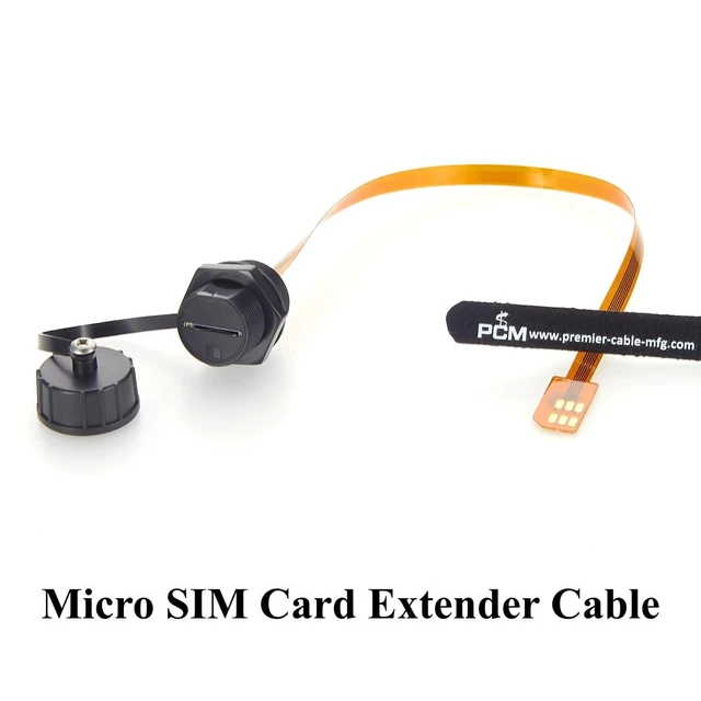 Alt view image 7 of 7 - IP67 Waterproof Micro SIM Extension Cable Panel Mount Male to Female Extender FPC Flex Cable Outdoor Micro SIM Card Slot Socket for Cabinet Chassis Case Frame Envelope (Plastic,0.3M/1FT)