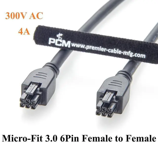 Alt view image 2 of 7 - 43025-0600 Micro-Fit 3.0 6 Circuits Cable Micro-Fit 3.0 6Pin Female to Female Receptacle Socket Power and Signal Assembly Compatible with 2451320620 (1PC, 2M/6.6FT)