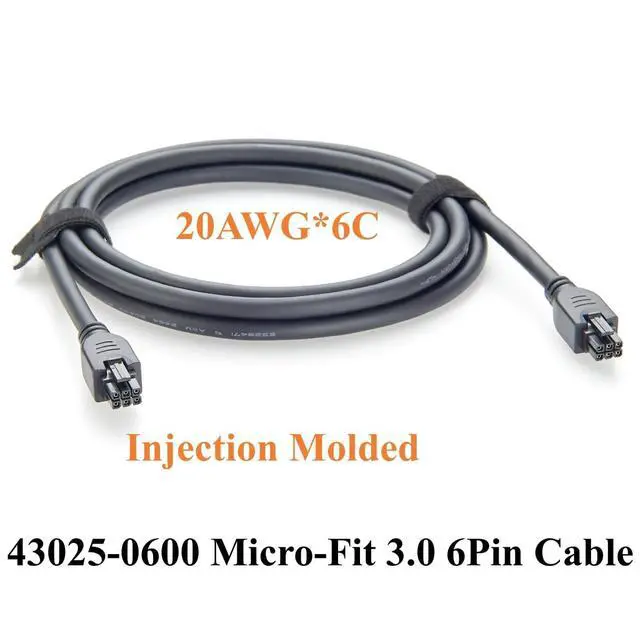 Alt view image 5 of 7 - 43025-0600 Micro-Fit 3.0 6 Circuits Cable Micro-Fit 3.0 6Pin Female to Female Receptacle Socket Power and Signal Assembly Compatible with 2451320620 (1PC, 2M/6.6FT)
