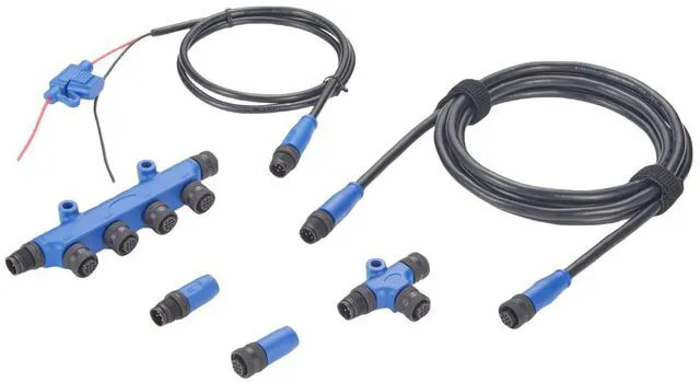 Alt view image 3 of 6 - NMEA 2000 N2K Starter Kit Marine Grade Backbone Drop Cable T Connector 4 Port Tees Terminators Power Cable with Fuse for Lowrance Simrad B&G Navico Garmin Networks (Kit 2)