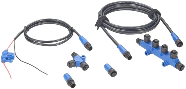 Alt view image 5 of 6 - NMEA 2000 N2K Starter Kit Marine Grade Backbone Drop Cable T Connector 4 Port Tees Terminators Power Cable with Fuse for Lowrance Simrad B&G Navico Garmin Networks (Kit 2)