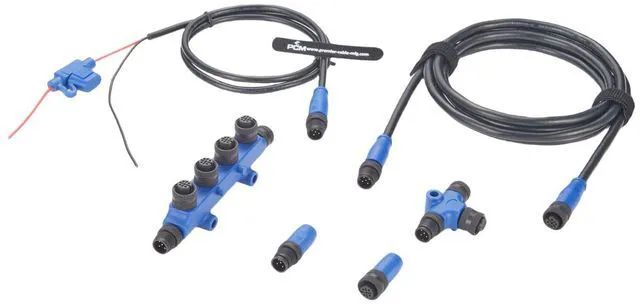 Alt view image 6 of 6 - NMEA 2000 N2K Starter Kit Marine Grade Backbone Drop Cable T Connector 4 Port Tees Terminators Power Cable with Fuse for Lowrance Simrad B&G Navico Garmin Networks (Kit 2)