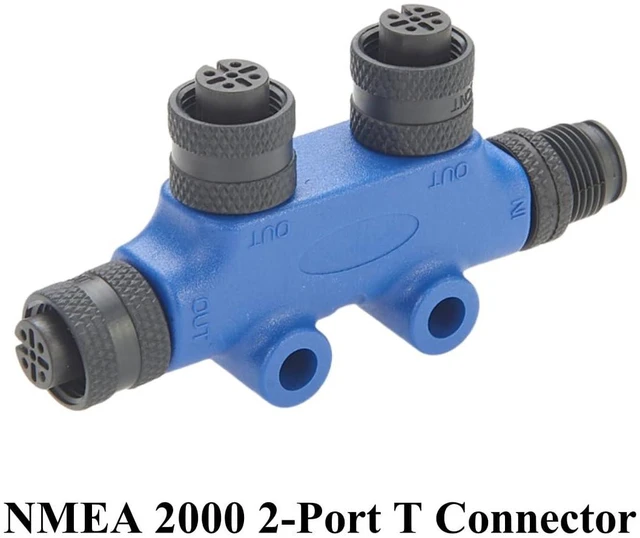 Alt view image 5 of 7 - NMEA 2000 N2K Starter Kit Marine Grade Backbone Drop Cable 2 Port Tees Terminators Power Cable with Fuse for Lowrance Simrad B&G Navico Garmin Networks (Kit-E)