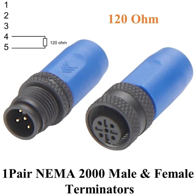 Alt view image 6 of 7 - NMEA 2000 N2K Starter Kit Marine Grade Backbone Drop Cable 2 Port Tees Terminators Power Cable with Fuse for Lowrance Simrad B&G Navico Garmin Networks (Kit-E)