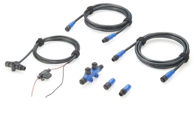 Alt view image 7 of 7 - NMEA 2000 N2K Starter Kit Marine Grade Backbone Drop Cable 2 Port Tees Terminators Power Cable with Fuse for Lowrance Simrad B&G Navico Garmin Networks (Kit-E)