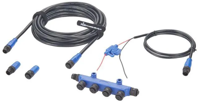 Alt view image 3 of 6 - NMEA 2000 N2K Starter Kit Marine Grade Backbone Cable Drop Cable 4 Port Tees Terminators Power Cable with Fuse for Lowrance Simrad B&G Navico Garmin Networks (Kit 1)