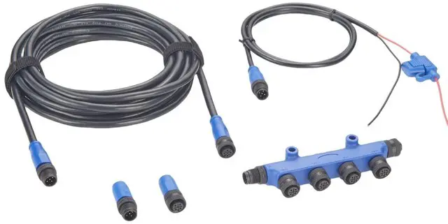 Alt view image 4 of 6 - NMEA 2000 N2K Starter Kit Marine Grade Backbone Cable Drop Cable 4 Port Tees Terminators Power Cable with Fuse for Lowrance Simrad B&G Navico Garmin Networks (Kit 1)