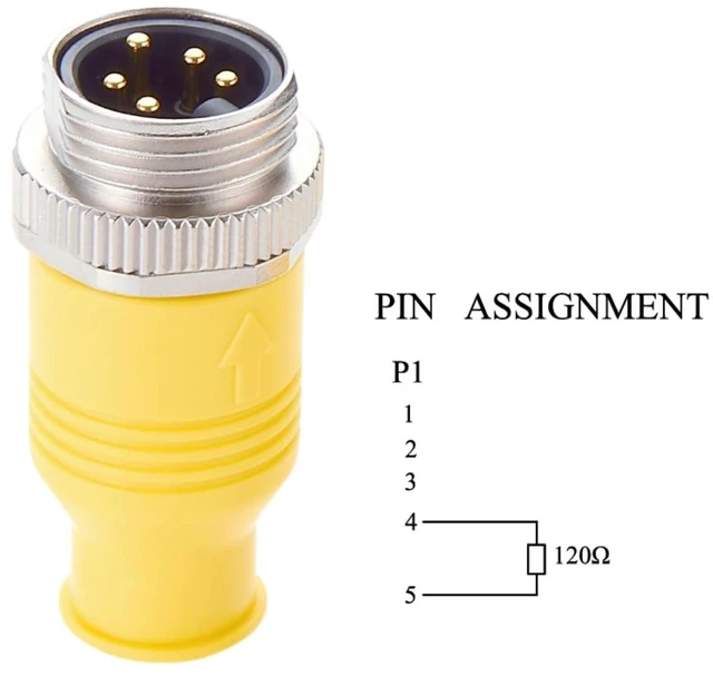 Alt view image 2 of 4 - 7/8" Mini-Change Male Termination Resistor 120 IP67 Waterproof Mini-C 5Pin Trunk Terminator Compatible 1300390370 for DeviceNet NMEA2000 CAN Bus CANopen (Male)
