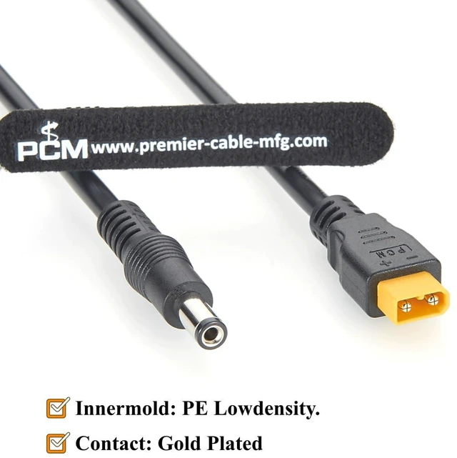 Alt view image 4 of 7 - XT30 to DC5521 Power Cable 18AWG XT30 Male to DC 5.5x2.1mm Male Plug Cable for RC Aircraft, Raspberry Pi, Solar Generator, CCTV Camera, DIY Electronics (Male, 1M/3.28FT)