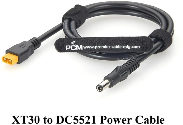 Alt view image 6 of 7 - XT30 to DC5521 Power Cable 18AWG XT30 Male to DC 5.5x2.1mm Male Plug Cable for RC Aircraft, Raspberry Pi, Solar Generator, CCTV Camera, DIY Electronics (Male, 1M/3.28FT)