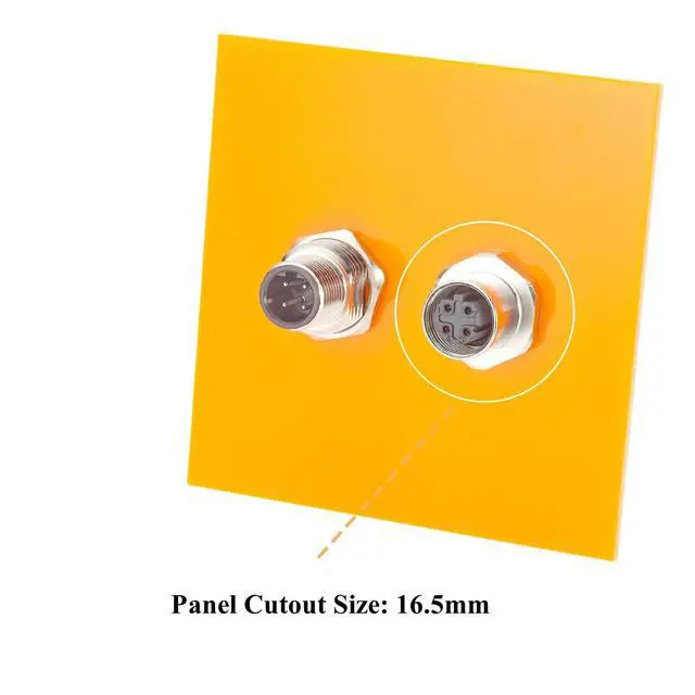 Alt view image 2 of 7 - Profinet M12 D-Code 4 Pin Male to Female Bulkhead Feedthrough Connector Cat5 Ethernet IP67 Shielded Wall Pass-Thru Panel Mount Socket Circular Connector for EtherCAT Fieldbus PLC Sensor (2PCS)