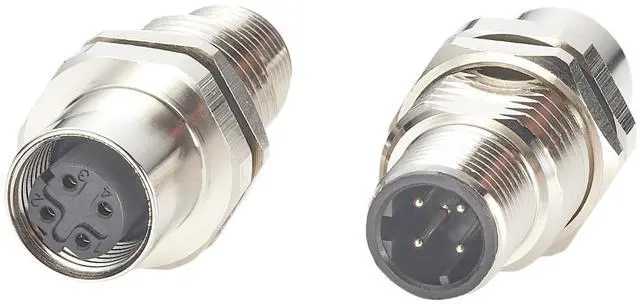 Main image of Profinet M12 D-Code 4 Pin Male to Female Bulkhead Feedthrough Connector Cat5 Ethernet IP67 Shielded Wall Pass-Thru Panel Mount Socket Circular Connector for EtherCAT Fieldbus PLC Sensor (2PCS)