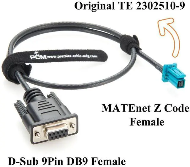 Alt view image 3 of 6 - TE MATEnet to DSUB9 Adapter Cable 2302510-9 Z Code Female to DB9 RS232 Female Automotive Ethernet Diagnostic Cable 1000BASE-T1 for CAN Bus Communication Test Debug(0.62m)
