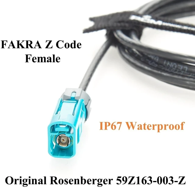 Alt view image 4 of 7 - Waterproof Right Angle FAKRA Z Code Female Automotive RF Cable (1.48M)