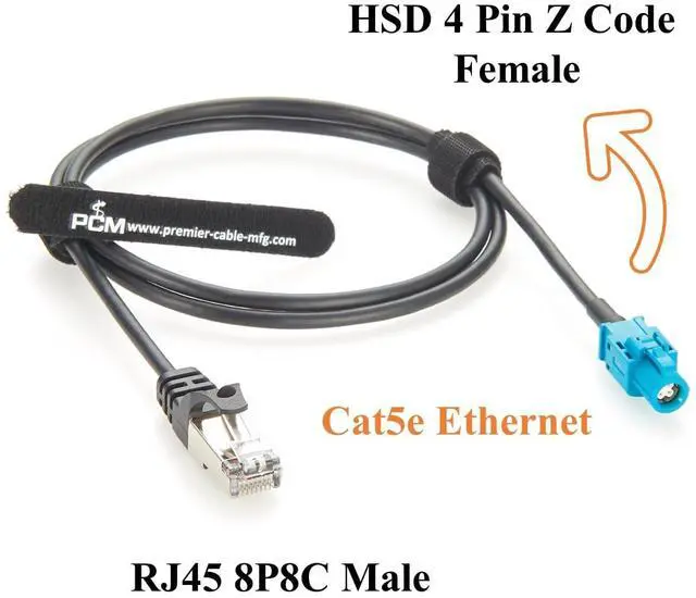 Alt view image 3 of 7 - RJ45 8P8C to HSD LVDS Cable 1Gbps HSD 4 Pin Z Code Female to RJ45 Male Cat5e Ethernet Network LAN Cable Shielded High-Speed Data for Car Infotainment, ADAS, Automotive Camera(1M/3.28FT)