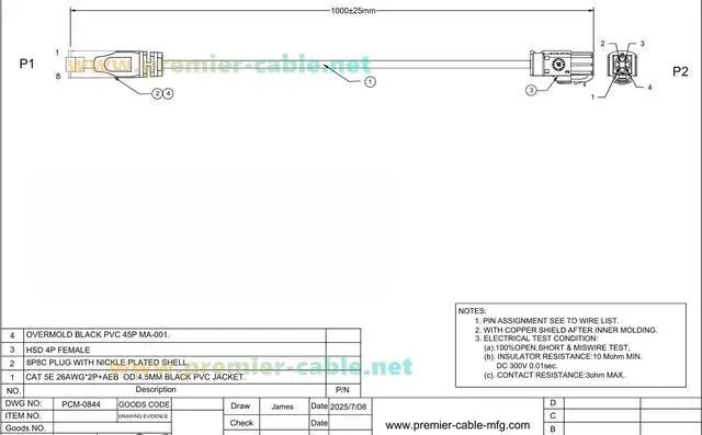 Alt view image 7 of 7 - RJ45 8P8C to HSD LVDS Cable 1Gbps HSD 4 Pin Z Code Female to RJ45 Male Cat5e Ethernet Network LAN Cable Shielded High-Speed Data for Car Infotainment, ADAS, Automotive Camera(1M/3.28FT)