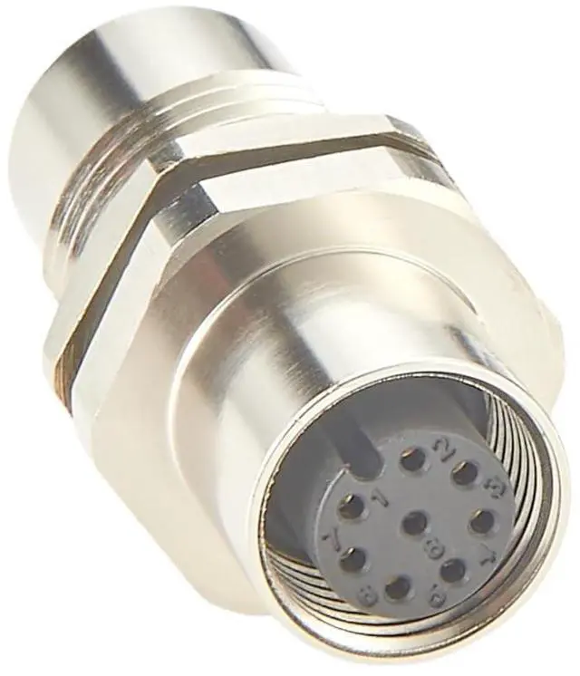 Main image of M12 A Code 8 Pin Bulkhead Connector Female to Female Chassis Panel Mount Socket IP67 Waterproof Industrial Circular Connector Receptacle for Automation Control Cabinet Robotics (1PCS)