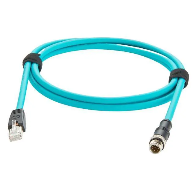 Alt view image 2 of 6 - M12 8Pin A Code to RJ45 CAT6A Industrial Ethernet Cable M12 Male to RJ45 GigE Vision Patch Cord High Flex Shielded Extension Cable Compatible Cognex Basler Industrial Camera Barcode Reader (2M/6.6FT)