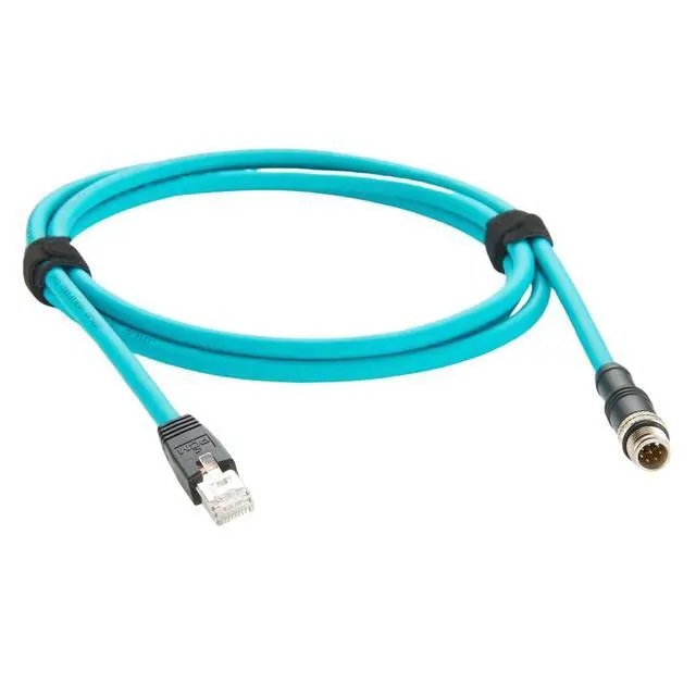 Alt view image 4 of 6 - M12 8Pin A Code to RJ45 CAT6A Industrial Ethernet Cable M12 Male to RJ45 GigE Vision Patch Cord High Flex Shielded Extension Cable Compatible Cognex Basler Industrial Camera Barcode Reader (2M/6.6FT)