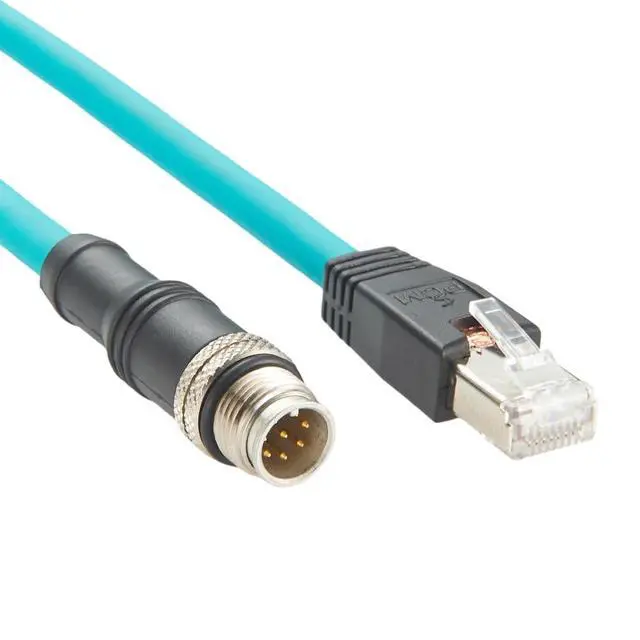 Alt view image 5 of 6 - M12 8Pin A Code to RJ45 CAT6A Industrial Ethernet Cable M12 Male to RJ45 GigE Vision Patch Cord High Flex Shielded Extension Cable Compatible Cognex Basler Industrial Camera Barcode Reader (2M/6.6FT)