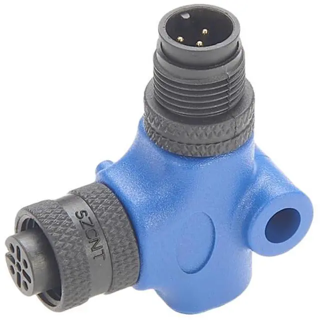 Main image of Right Angle NMEA2000 N2k L Connector L Type M12 Male to Female L Splitter Adapter Marine Drop Backbone T Connector for DeviceNet CANOpen Can Bus Garmin Lowrance Simrad B&G Navico Maretron (Plastic)