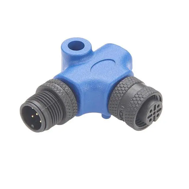 Alt view image 2 of 5 - Right Angle NMEA2000 N2k L Connector L Type M12 Male to Female L Splitter Adapter Marine Drop Backbone T Connector for DeviceNet CANOpen Can Bus Garmin Lowrance Simrad B&G Navico Maretron (Plastic)